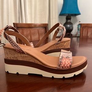 Brand new animal print platform sandals